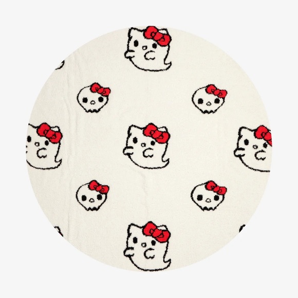 POSH PEANUT X HELLO KITTY HALLOWEEN GHOSTS SANRIO CUDDLE BLANKET - Picture 7 of 8